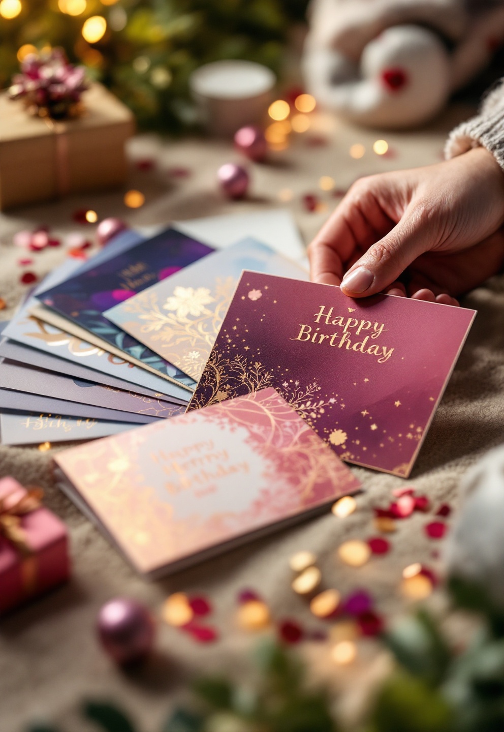 assorted birthday cards details and premium embellishments - Hallmark unique birthday cards
