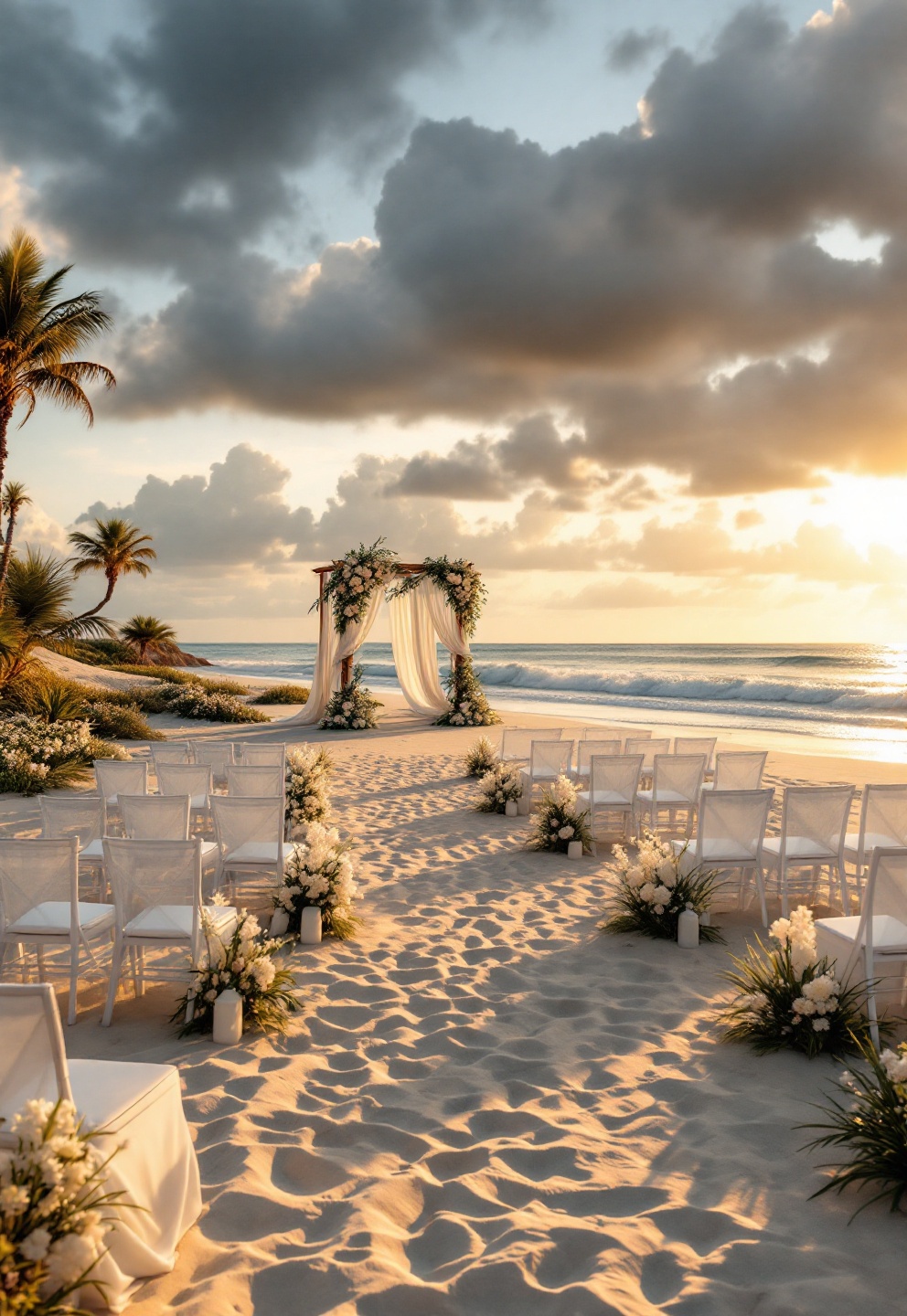 Beach wedding venues: plan tides, permits, and backups 2 Modern seaside ceremony arch with simple chairs and driftwood decor on a public beach