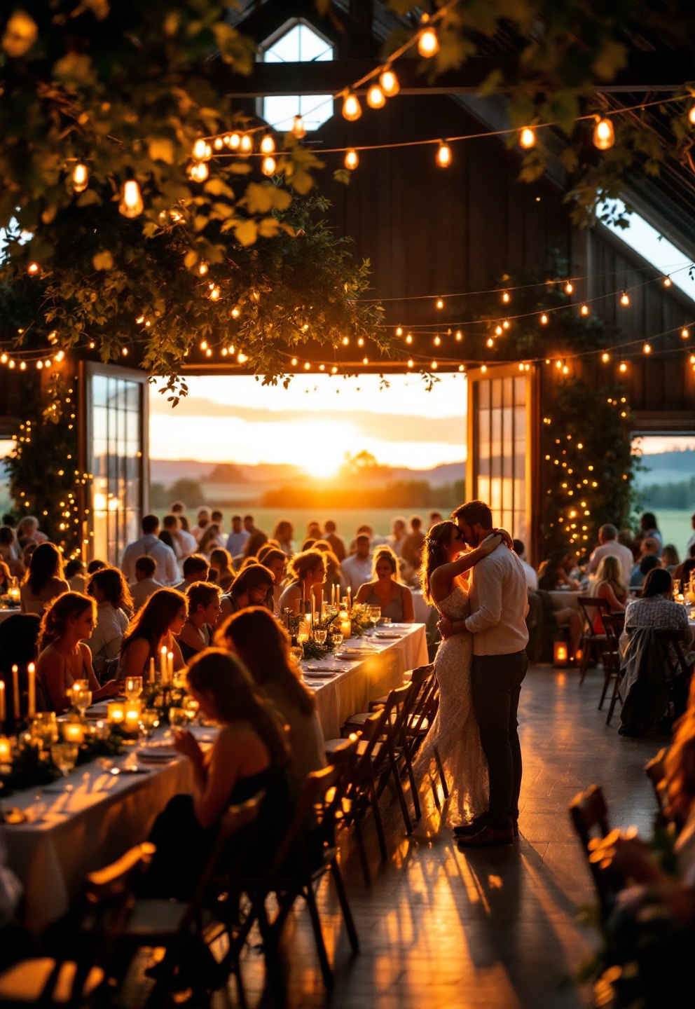 Barn wedding venues: what to ask, budget, and pitfalls 4 Couple touring a barn wedding venue, reviewing a checklist with the venue manager