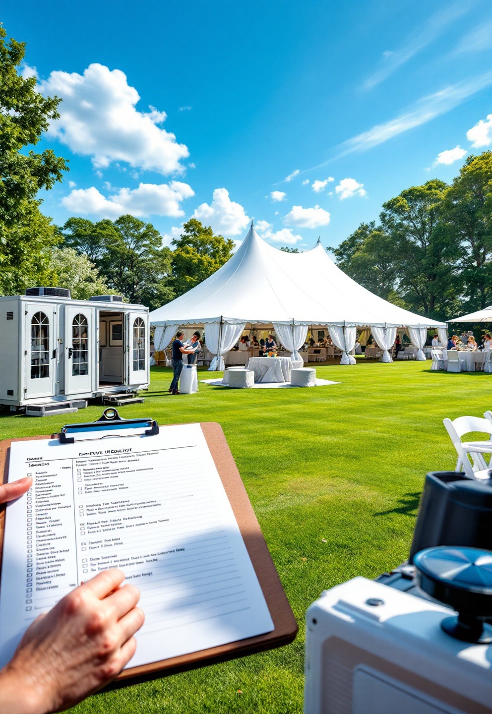 How to choose outdoor wedding venues without surprise fees 3 Wedding tent set up on a rainy day in an open field